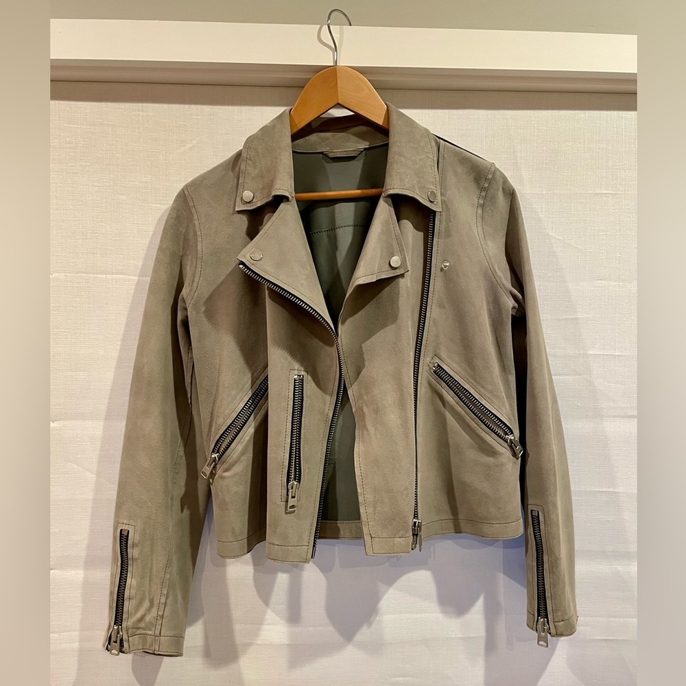 All Saints Suede Biker Jacket